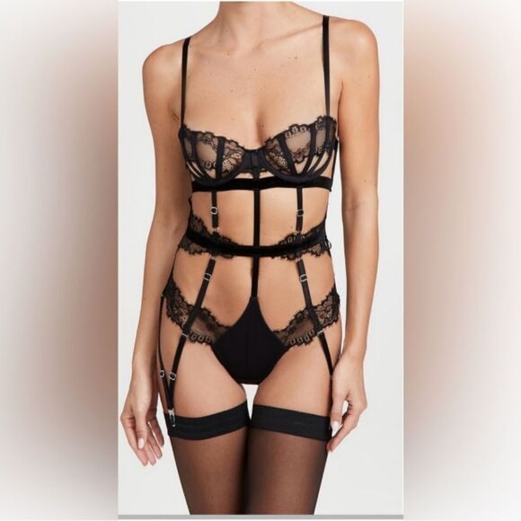 NWT Thistle and Spire Sidney Open Cup Bra Black 32DD - Picture 9 of 14